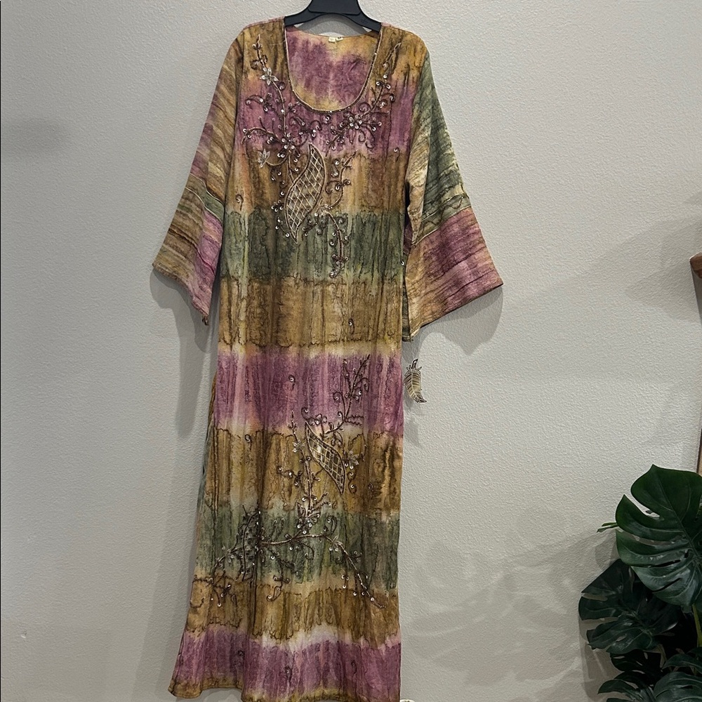 Elegant Multicolor Embroidered Dress
